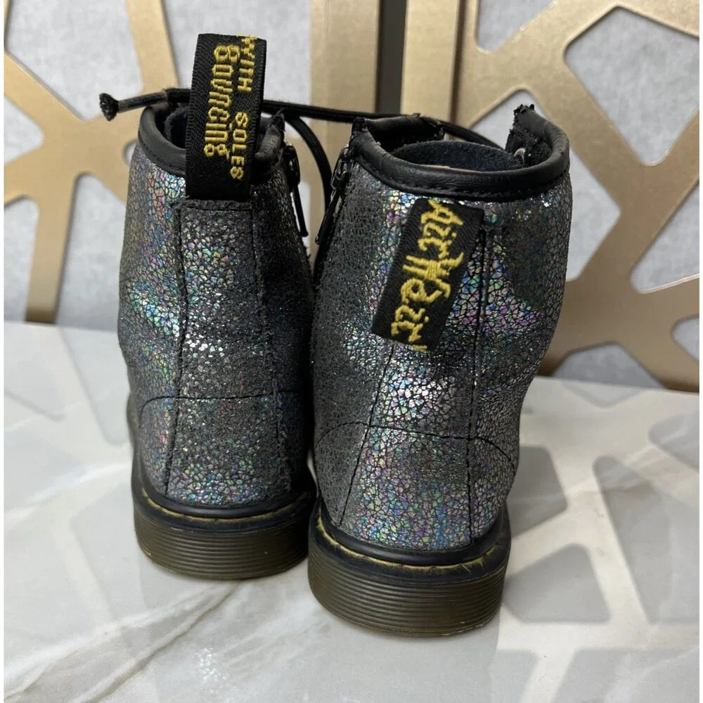 Dr. Martens ankle Boots Toddler Girls us 11 uk 10 Delaney  Gray Lace Up Zip